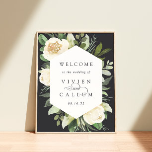 Ivory Bloom   Watercolor Floral Wedding Welcome Poster