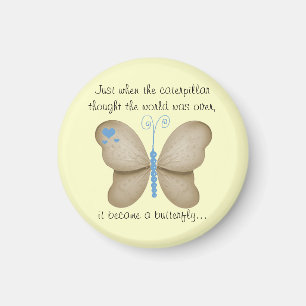 Ivory Blue Butterfly Magnet