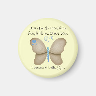 Ivory Blue Butterfly Magnet