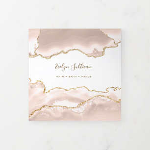 Ivory Blush Agate Trifold Brochure