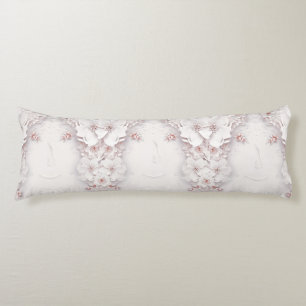 Ivory Blush Pink Floral Body Pillow