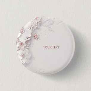 Ivory Blush Pink Floral Button