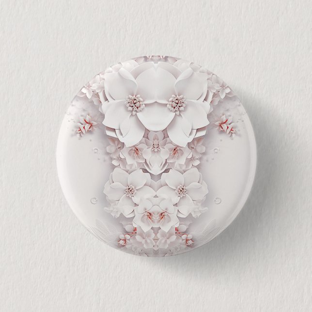 Ivory Blush Pink Floral Button (Front)