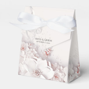 Ivory Blush Pink Floral Favour Box