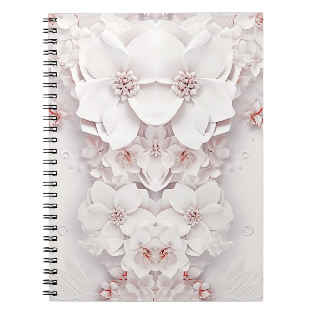 Ivory Blush Pink Floral Notebook (Front)