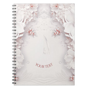 Ivory Blush Pink Floral Notebook