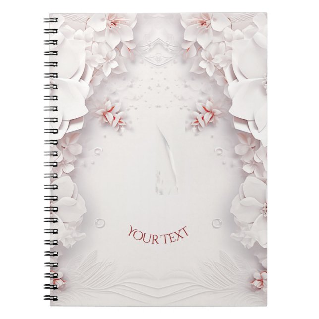 Ivory Blush Pink Floral Notebook (Front)