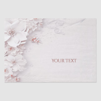 Ivory Blush Pink Floral Tissue Paper