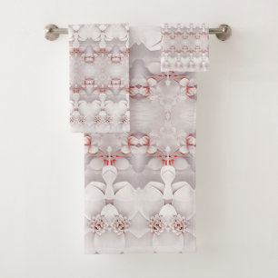 Ivory Blush Pink Floral Towel Set