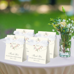 Ivory Blush Pink Peony Spring Floral Wedding Favour Box