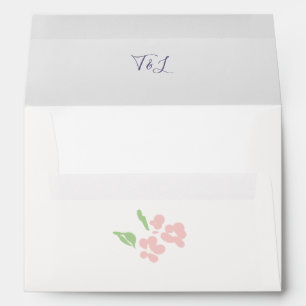 Ivory Blush Pink Rose Wedding Envelope