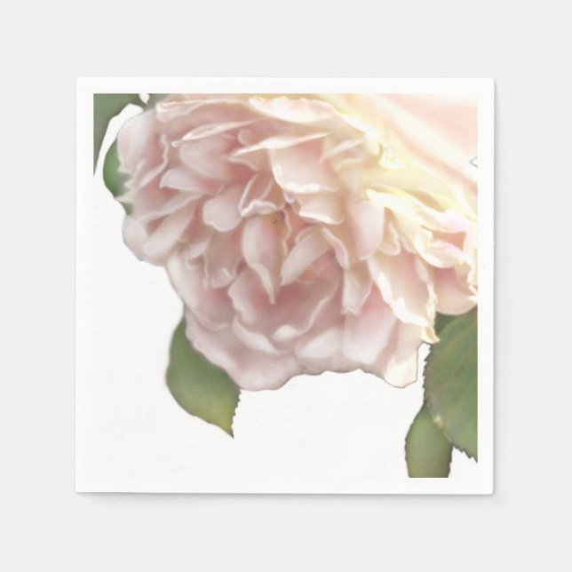 Ivory Blush Rose Napkin (Front)