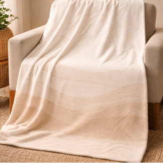 Ivory Blush Waves Fleece Blanket