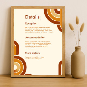 ivory Bold Retro 1970s Wedding  Enclosure Card