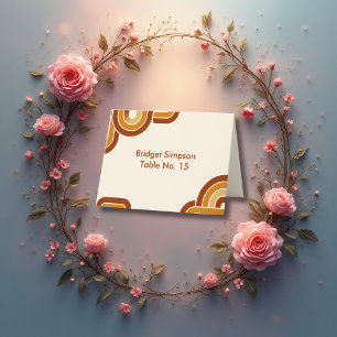 ivory Bold Retro 1970s Wedding guest card