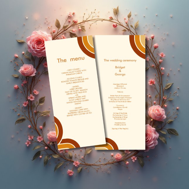 ivory Bold Retro 1970s Wedding menu (Creator Uploaded)