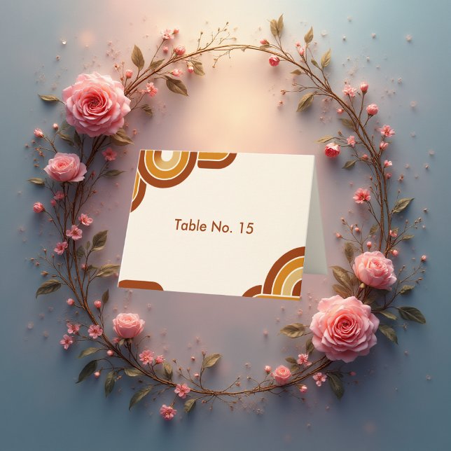 ivory Bold Retro 1970s Wedding table number (Creator Uploaded)