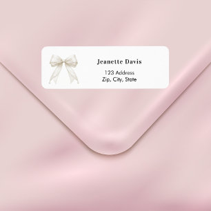 Ivory bow white return address  label