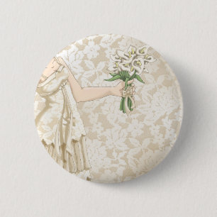Ivory Bride 6 Cm Round Badge