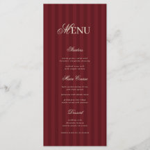 Ivory & Burgundy Elegant Stripes Retro Wedding