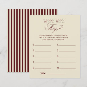 Ivory & Burgundy Stripes Where Were They Game