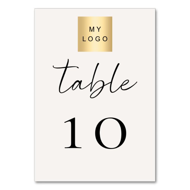 Ivory business logo table number (Front)