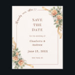 Ivory champagne florals wedding Save the Date Flyer<br><div class="desc">Please note that this Save the Date is on flyer paper and very thin. For premium paper and/or digital download please visit our store. Announce your special day with this elegant and romantic save the date featuring soft champagne tones, delicate florals, and flowing ribbon details. Designed with a refined border...</div>