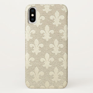 Ivory champagne royal elegant  fleur de lis iPhone x case