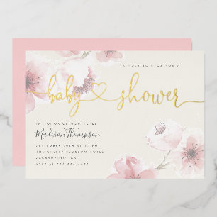 Ivory   Cherry Blossom Gold Floral Baby Shower