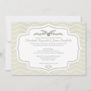 Ivory Chevron Wedding Invitations