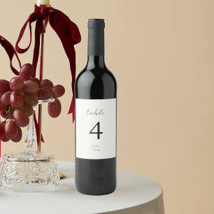 Ivory   Chic B&W Minimalist Wedding  Wine Label