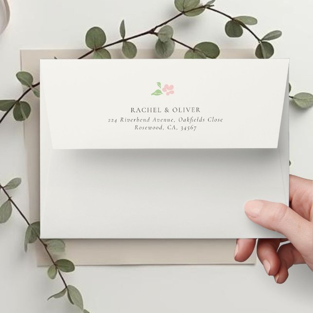 Ivory | Chic Blush Floral Wedding Envelope (Creator Uploaded)