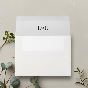 Ivory Chic Contemporary Couple Monogram Wedding Envelope