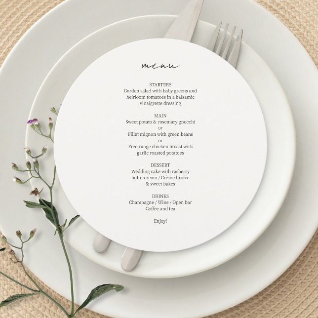 Ivory | Chic Custom Minimalist Wedding Menu (Creator Uploaded)