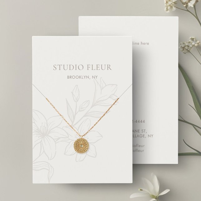 Ivory | Chic Floral Business Display Profile Card (Creator Uploaded)