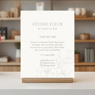 Ivory   Chic Floral Text Promotional  Poster