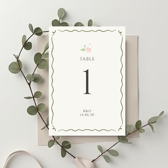 Ivory | Chic Floral Wedding Table Number Card (Creator Uploaded)