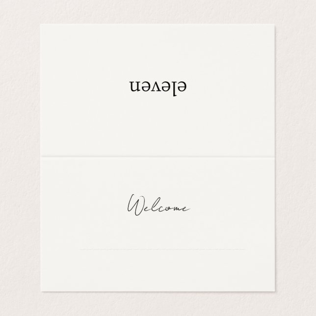 Ivory | Chic Minimal Lined Wedding Folded Card (Outside Unfolded)