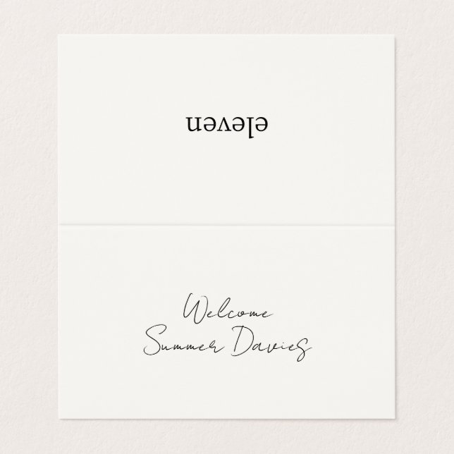 Ivory | Chic Minimal Script Wedding Folded Card (Outside Unfolded)