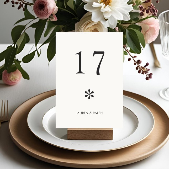 Ivory | Chic Minimal Typography Wedding Table Number (Creator Uploaded)