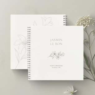 Ivory Chic Minimalist Floral Notebook