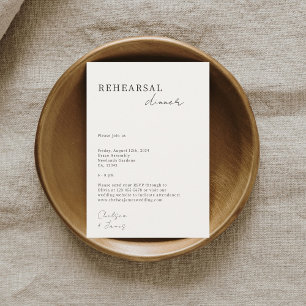 Ivory   Chic Minimalist Wedding Rehearsal  Enclosure Card