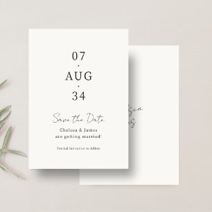 Ivory Chic Minimalist Wedding Save the Date