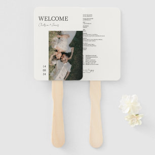 Ivory   Chic Modern Photo Wedding Program Hand Fan
