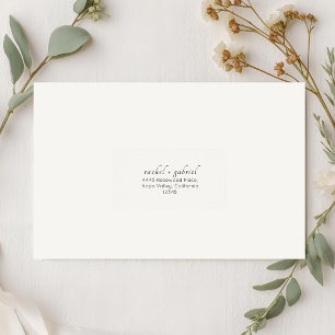 Ivory   Chic Simple Clean Wedding Address  Label