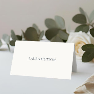 Ivory   Chic Simple Wedding Floral Place Card