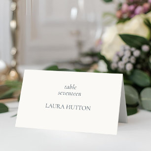 Ivory   Chic Simple Wedding Folded Place Card