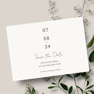 Ivory   Chic Wedding Save the Date Postcard