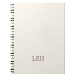 Ivory Classic Minimalist Initial Monogram  Notebook