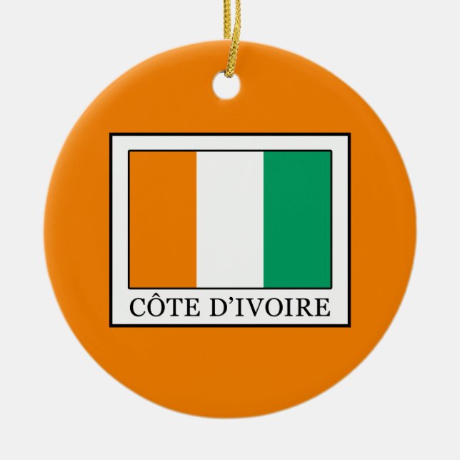 Ivory Coast Ceramic Tree Decoration (Front)